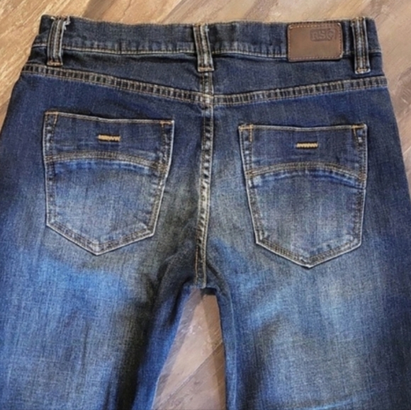 RSQ Melbourne Straight Leg Slightly Distressed Dark Blue Wash Jeans, 30x28 - Picture 10 of 11